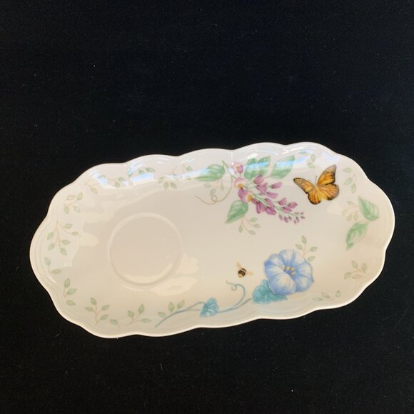 Lenox Butterfly Meadow 2 Pc Soup Mug & Sandwich Tray Set Porcelain Dishware - Picture 7 of 14